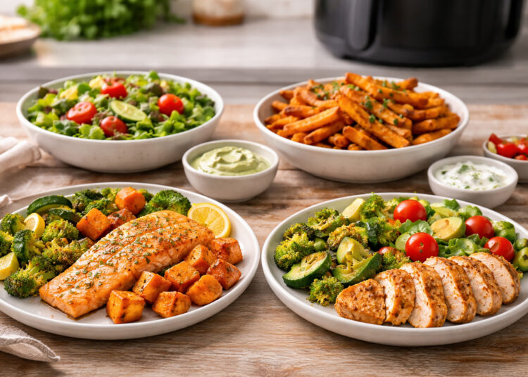 Cenas Saludables con Air Fryer: 20 Recetas Rápidas y sin Aceite